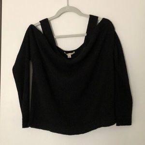 Black cold shoulder sweater